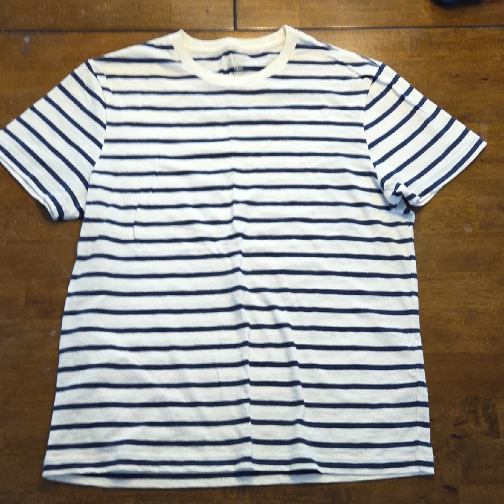 J. Crew Navy and White Striped Tee